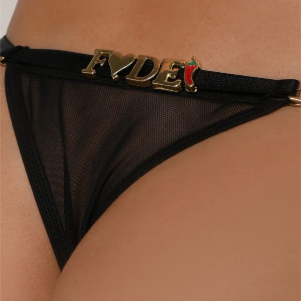 CALCINHA FIO DENTAL TULE PERSONALIZADA PROVOKE-ME