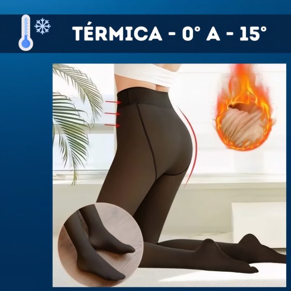 MEIA CALÇA TERMICA FORRADA PELUCIADA DE LÃ SUPER ELASTICA TRANSLUCIDA PELINHO - Imagem 3