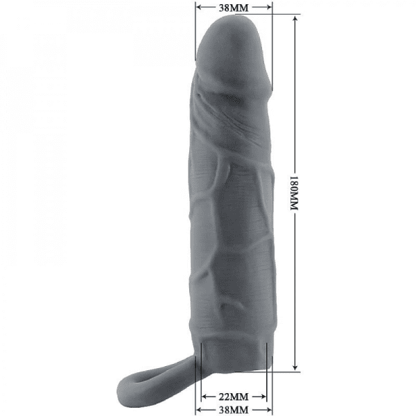 CAPA PENIANA CYBER E ANEL ESCROTAL 18X3,6CM - Imagem 2