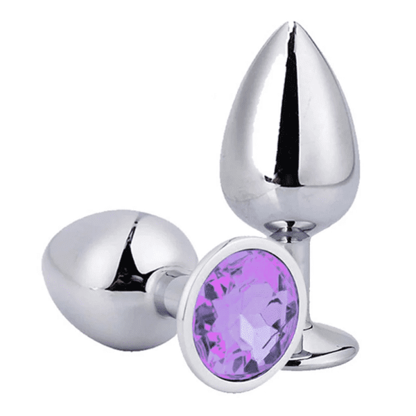 PLUG ANAL (G) DE METAL COM PEDRA ARREDONDADA - Imagem 4