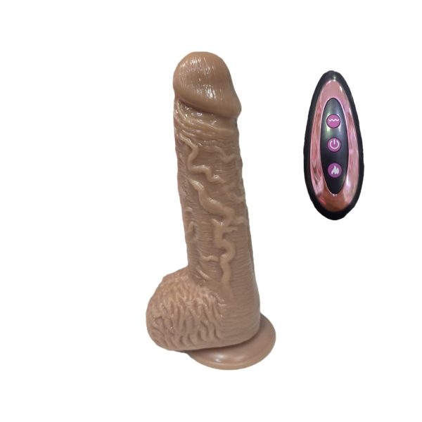 PÊNIS REALÍSTICO SILICONE VIBRO VAI E VEM ROTATIVO AQUECIMENTO 20 X 4,5CM - Imagem 3