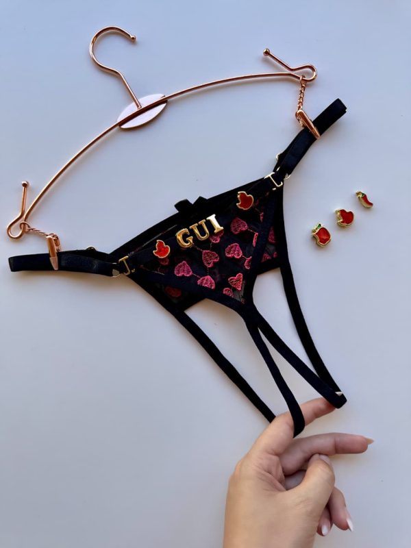 CALCINHA SECRETARIA FIO CORAÇÃO PERSONALIZADA LUXO