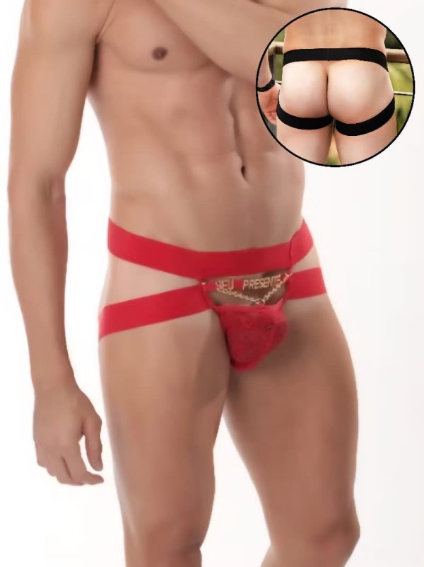 CUECA JOCKSTRAP ESCRITA "SEU PRESENTE" CUECA SEX